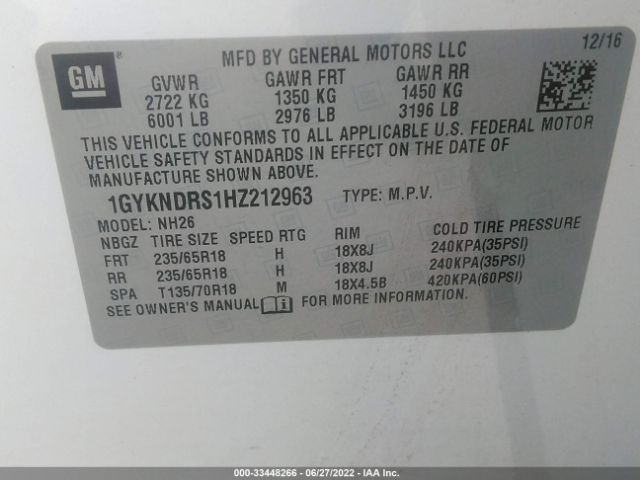 Photo 8 VIN: 1GYKNDRS1HZ212963 - CADILLAC XT5 