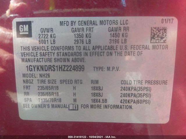 Photo 8 VIN: 1GYKNDRS1HZ224899 - CADILLAC XT5 