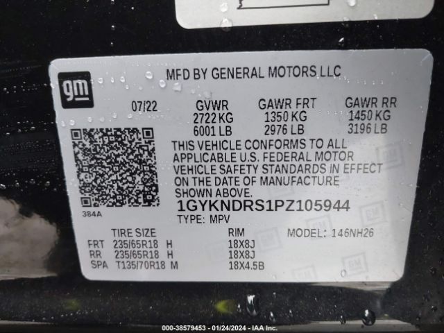 Photo 8 VIN: 1GYKNDRS1PZ105944 - CADILLAC XT5 