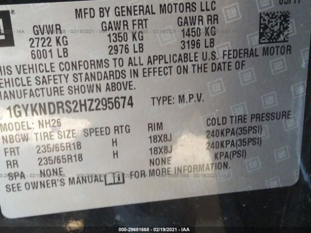 Photo 8 VIN: 1GYKNDRS2HZ295674 - CADILLAC XT5 