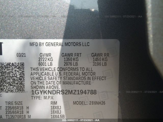 Photo 8 VIN: 1GYKNDRS2MZ194788 - CADILLAC XT5 