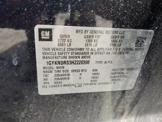 Photo 9 VIN: 1GYKNDRS3HZ220398 - CADILLAC XT5 LUXURY 