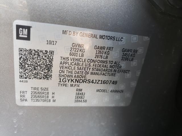 Photo 9 VIN: 1GYKNDRS4JZ160749 - CADILLAC XT5 LUXURY 