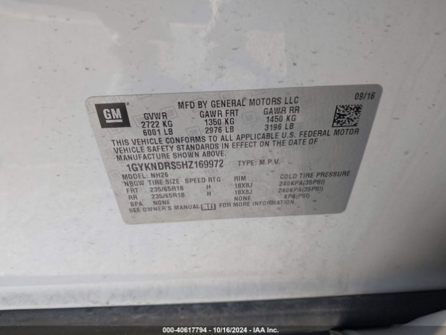 Photo 8 VIN: 1GYKNDRS5HZ169972 - CADILLAC XT5 