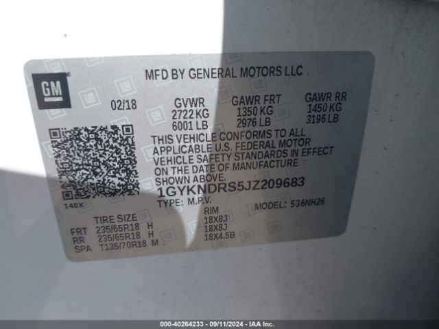 Photo 8 VIN: 1GYKNDRS5JZ209683 - CADILLAC XT5 