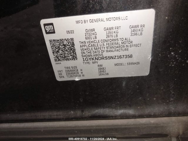 Photo 8 VIN: 1GYKNDRS5NZ167358 - CADILLAC XT5 