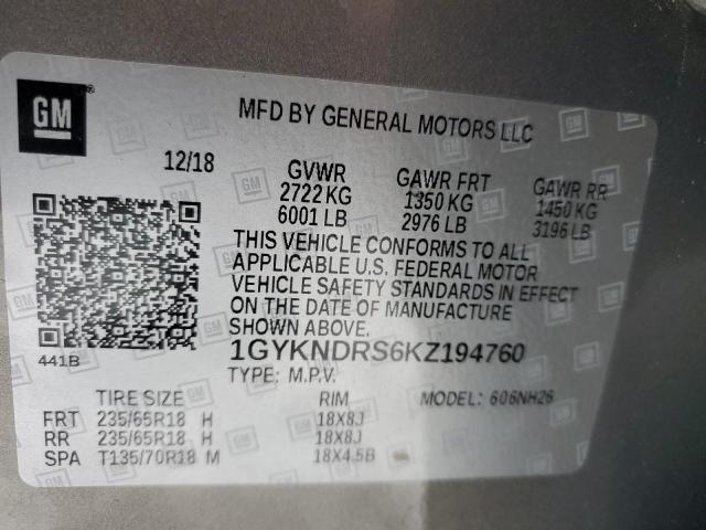 Photo 13 VIN: 1GYKNDRS6KZ194760 - CADILLAC XT5 LUXURY 