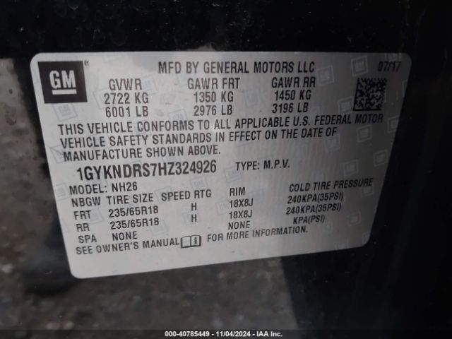 Photo 8 VIN: 1GYKNDRS7HZ324926 - CADILLAC XT5 