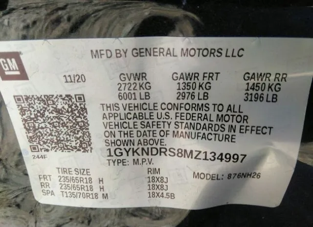 Photo 8 VIN: 1GYKNDRS8MZ134997 - CADILLAC XT5 