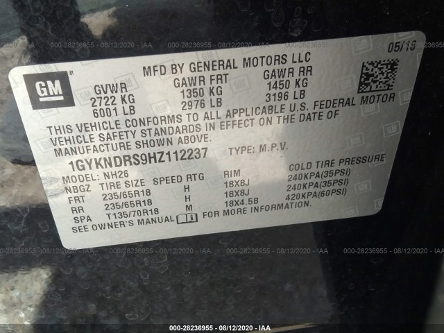 Photo 8 VIN: 1GYKNDRS9HZ112237 - CADILLAC XT5 