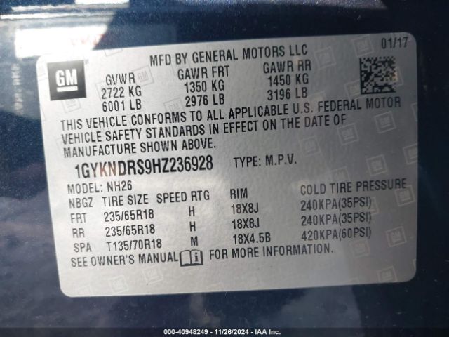 Photo 8 VIN: 1GYKNDRS9HZ236928 - CADILLAC XT5 