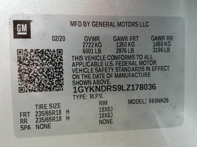 Photo 9 VIN: 1GYKNDRS9LZ178036 - CADILLAC XT5 PREMIU 