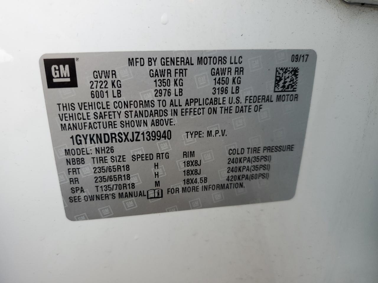 Photo 11 VIN: 1GYKNDRSXJZ139940 - CADILLAC XT5 