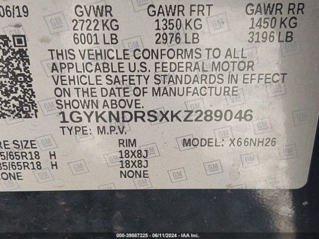 Photo 8 VIN: 1GYKNDRSXKZ289046 - CADILLAC XT5 