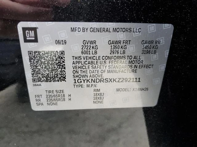 Photo 11 VIN: 1GYKNDRSXKZ292111 - CADILLAC XT5 LUXURY 