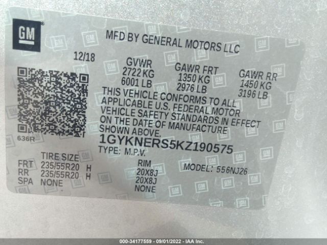 Photo 8 VIN: 1GYKNERS5KZ190575 - CADILLAC XT5 