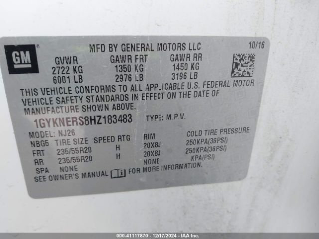 Photo 8 VIN: 1GYKNERS8HZ183483 - CADILLAC XT5 