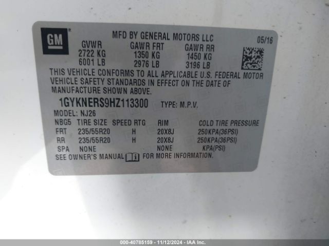 Photo 8 VIN: 1GYKNERS9HZ113300 - CADILLAC XT5 