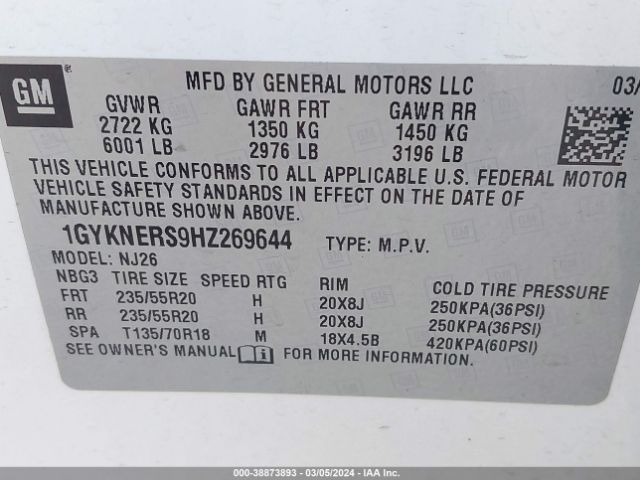 Photo 8 VIN: 1GYKNERS9HZ269644 - CADILLAC XT5 