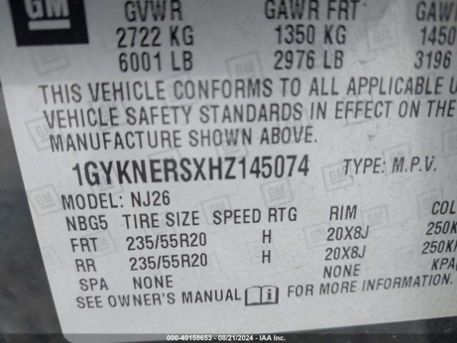 Photo 8 VIN: 1GYKNERSXHZ145074 - CADILLAC XT5 