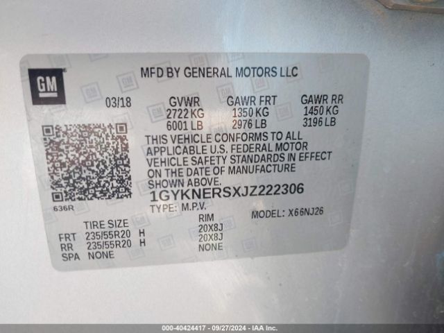 Photo 8 VIN: 1GYKNERSXJZ222306 - CADILLAC XT5 