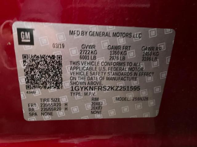 Photo 9 VIN: 1GYKNFRS2KZ251595 - CADILLAC XT5 PREMIU 