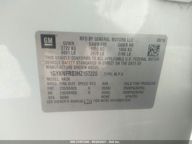 Photo 8 VIN: 1GYKNFRS3HZ157220 - CADILLAC XT5 