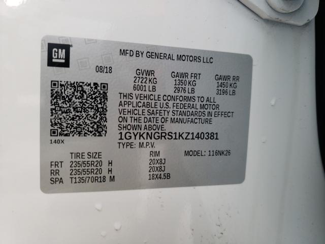 Photo 9 VIN: 1GYKNGRS1KZ140381 - CADILLAC XT5 PLATIN 