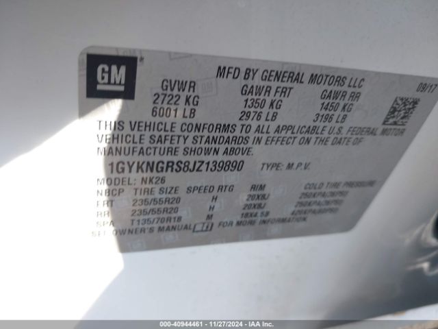 Photo 8 VIN: 1GYKNGRS8JZ139890 - CADILLAC XT5 