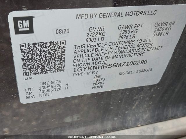 Photo 8 VIN: 1GYKNHRS6MZ100290 - CADILLAC XT5 