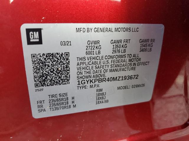 Photo 8 VIN: 1GYKPBR40MZ193672 - CADILLAC XT6 LUXURY 