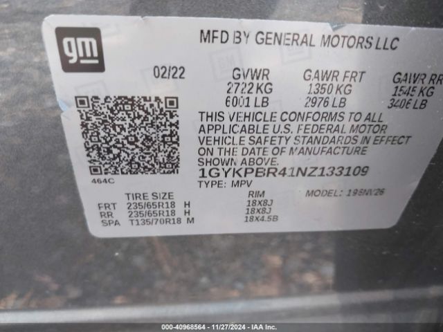 Photo 8 VIN: 1GYKPBR41NZ133109 - CADILLAC XT6 