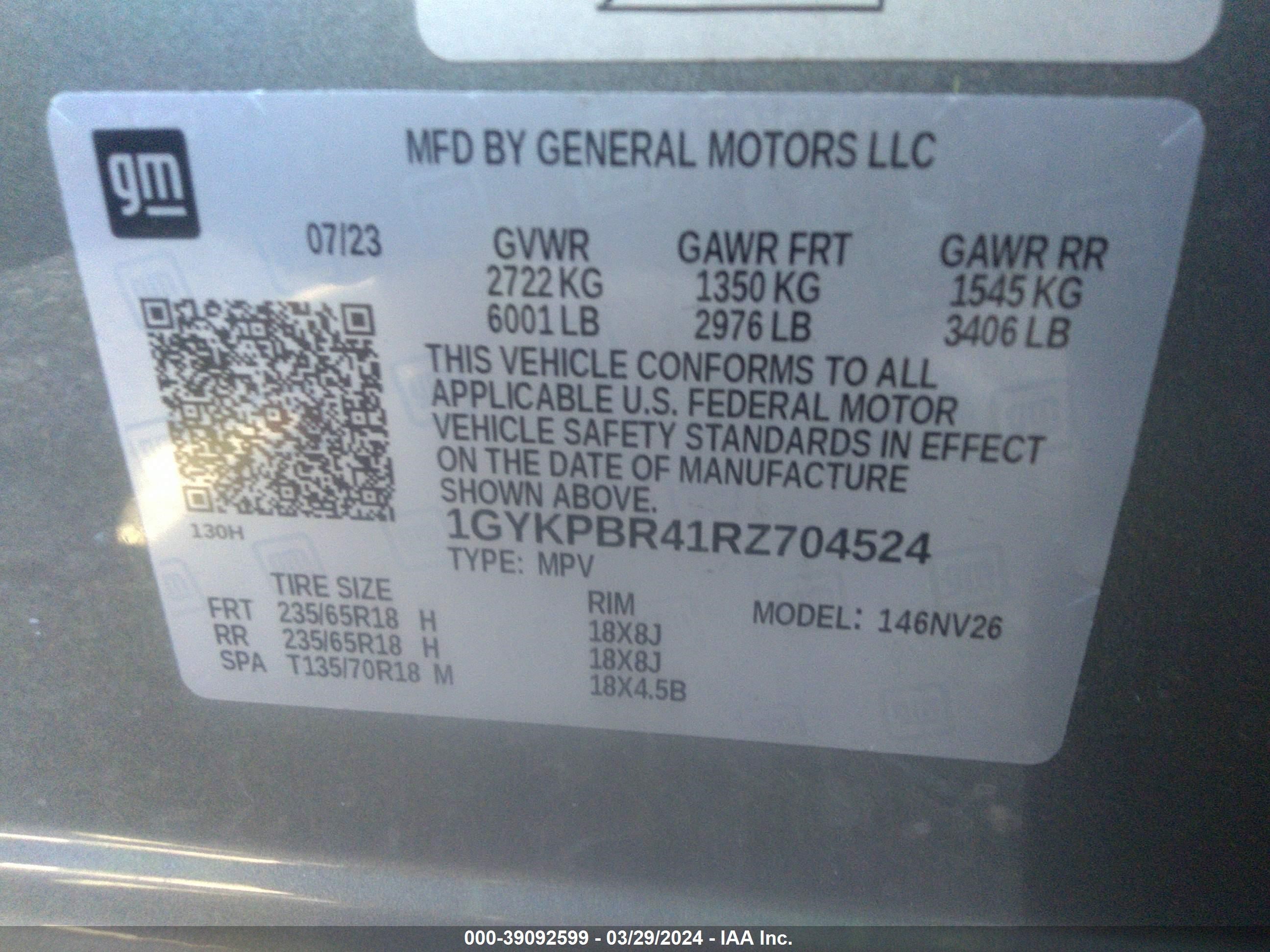 Photo 8 VIN: 1GYKPBR41RZ704524 - CADILLAC XT6 