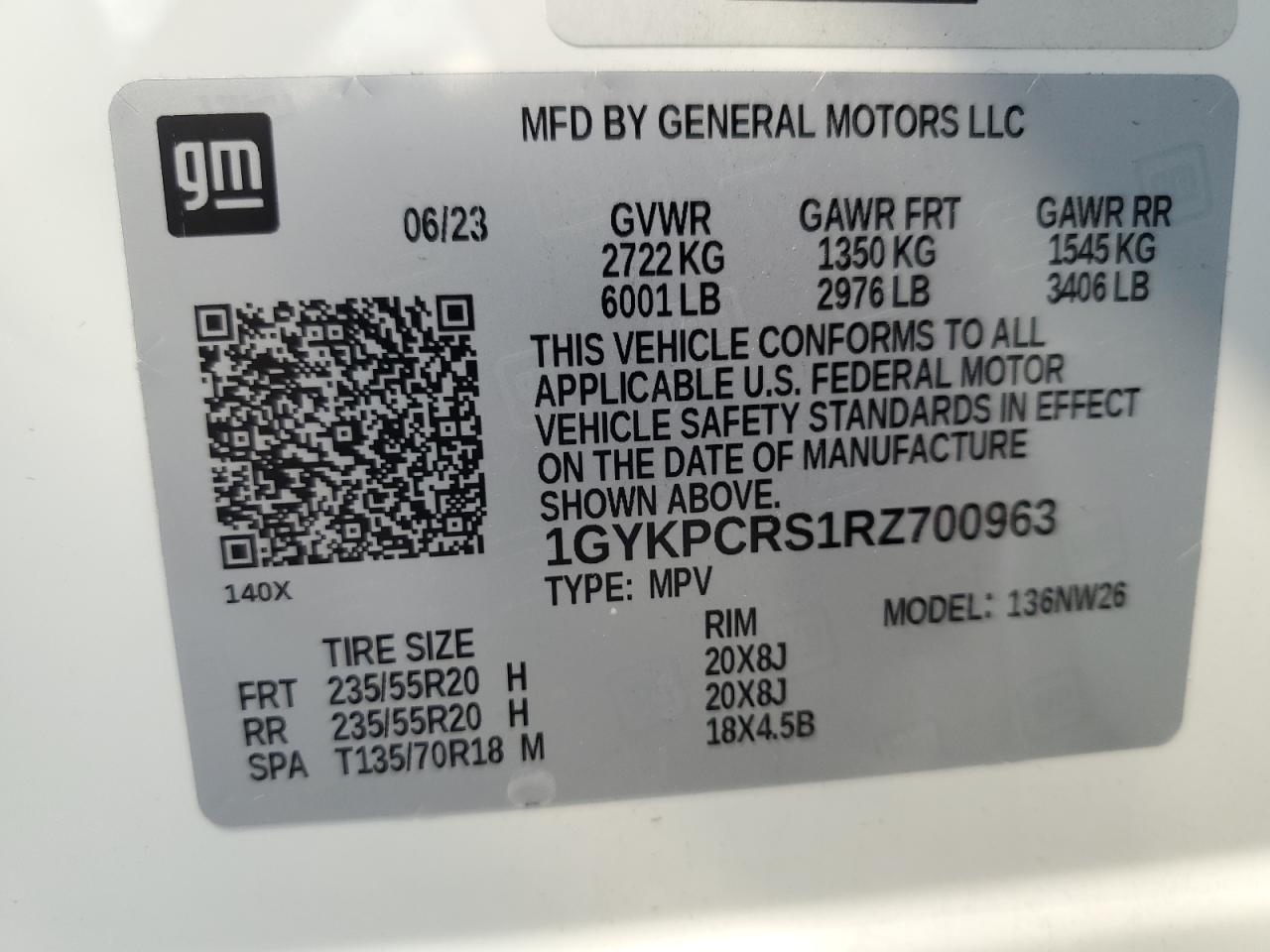 Photo 11 VIN: 1GYKPCRS1RZ700963 - CADILLAC XT6 