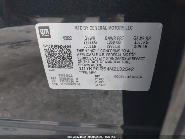 Photo 8 VIN: 1GYKPCRS4NZ132542 - CADILLAC XT6 