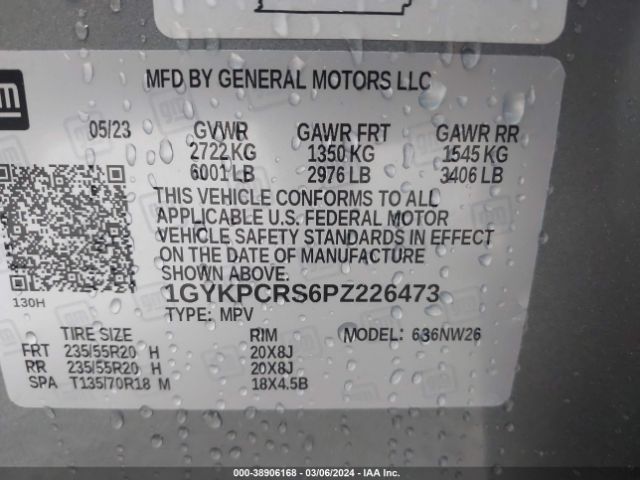 Photo 8 VIN: 1GYKPCRS6PZ226473 - CADILLAC XT6 