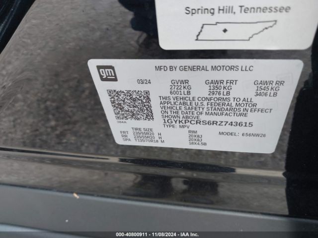 Photo 8 VIN: 1GYKPCRS6RZ743615 - CADILLAC XT6 