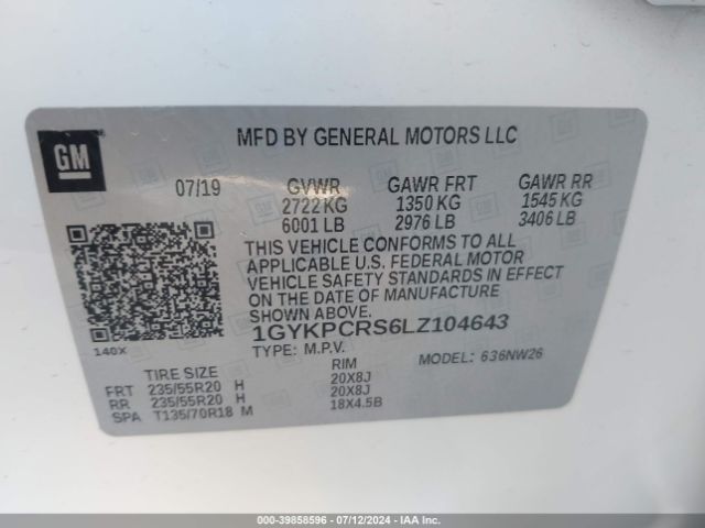 Photo 8 VIN: 1GYKPCRS7LV104643 - CADILLAC XT6 