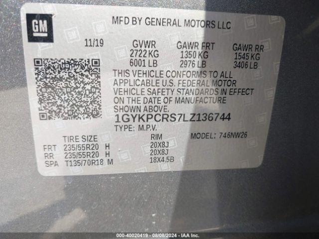 Photo 8 VIN: 1GYKPCRS7LZ136744 - CADILLAC XT6 