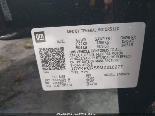 Photo 8 VIN: 1GYKPCRS9MZ210277 - CADILLAC XT6 