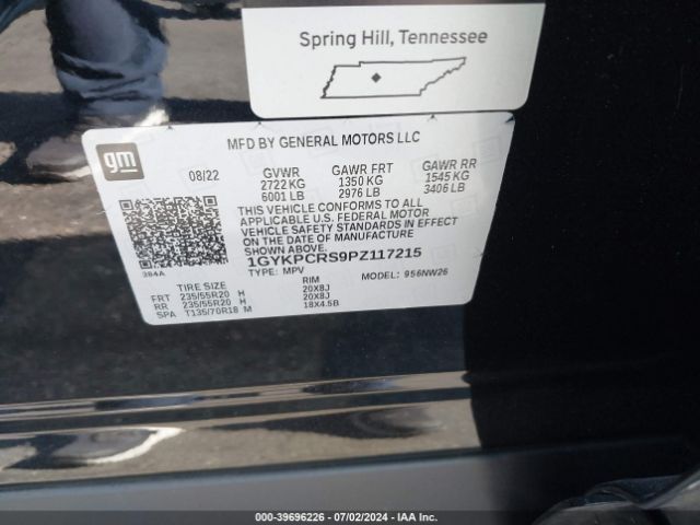 Photo 8 VIN: 1GYKPCRS9PZ117215 - CADILLAC XT6 PREMIU 