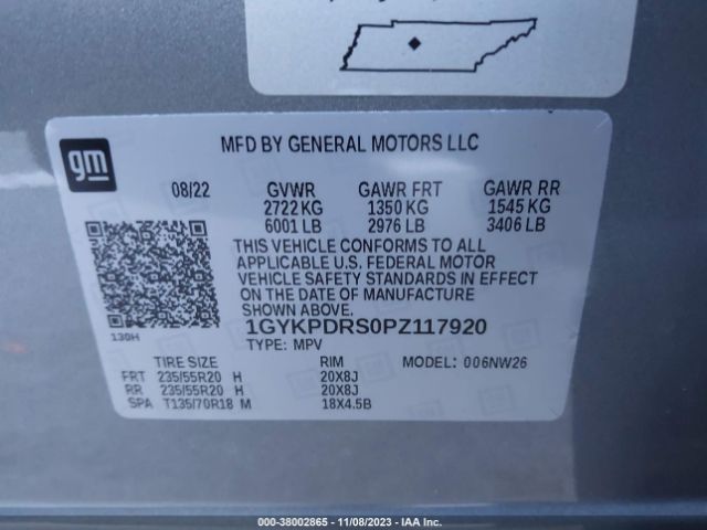 Photo 8 VIN: 1GYKPDRS0PZ117920 - CADILLAC XT6 