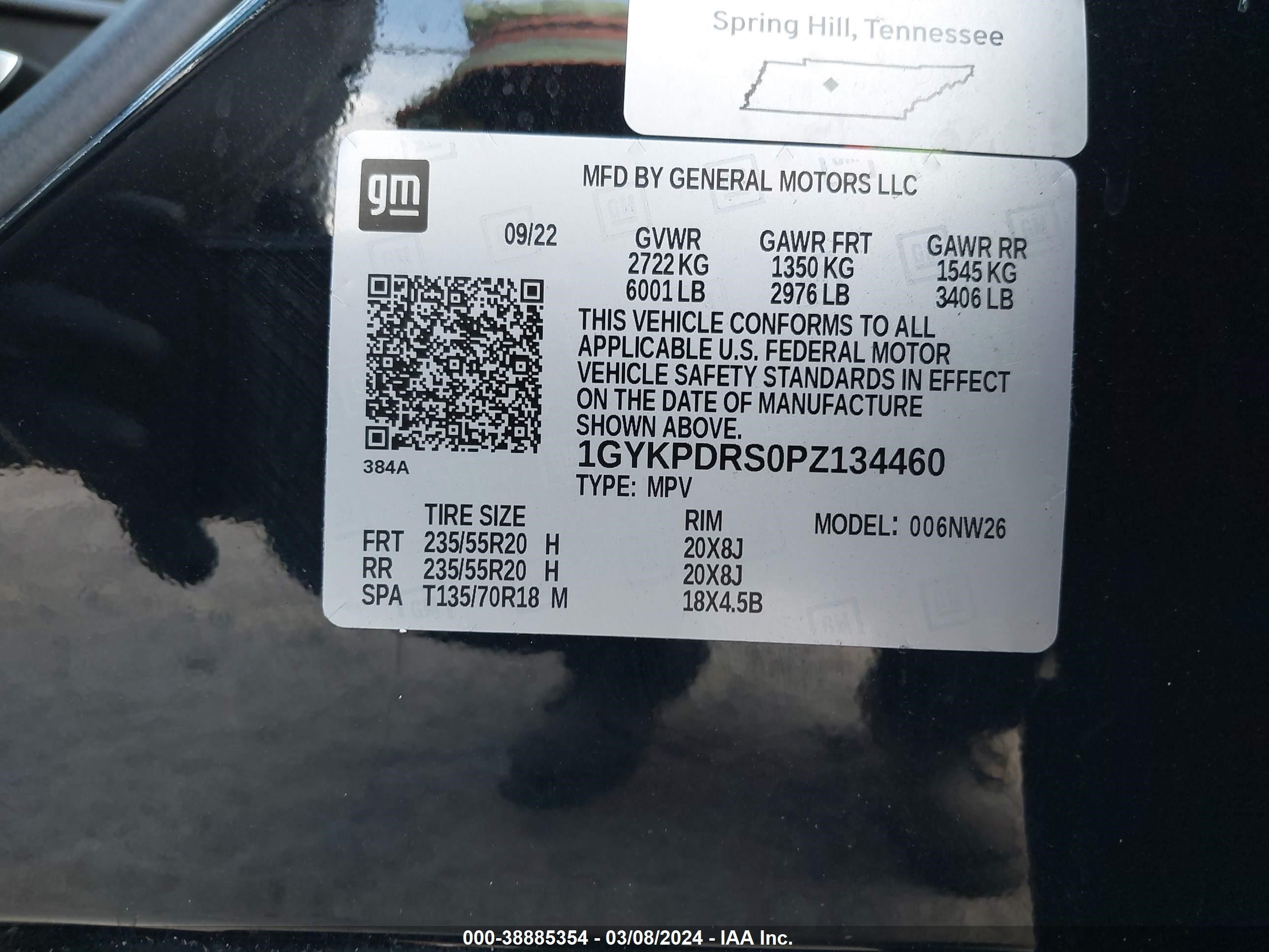 Photo 8 VIN: 1GYKPDRS0PZ134460 - CADILLAC XT6 