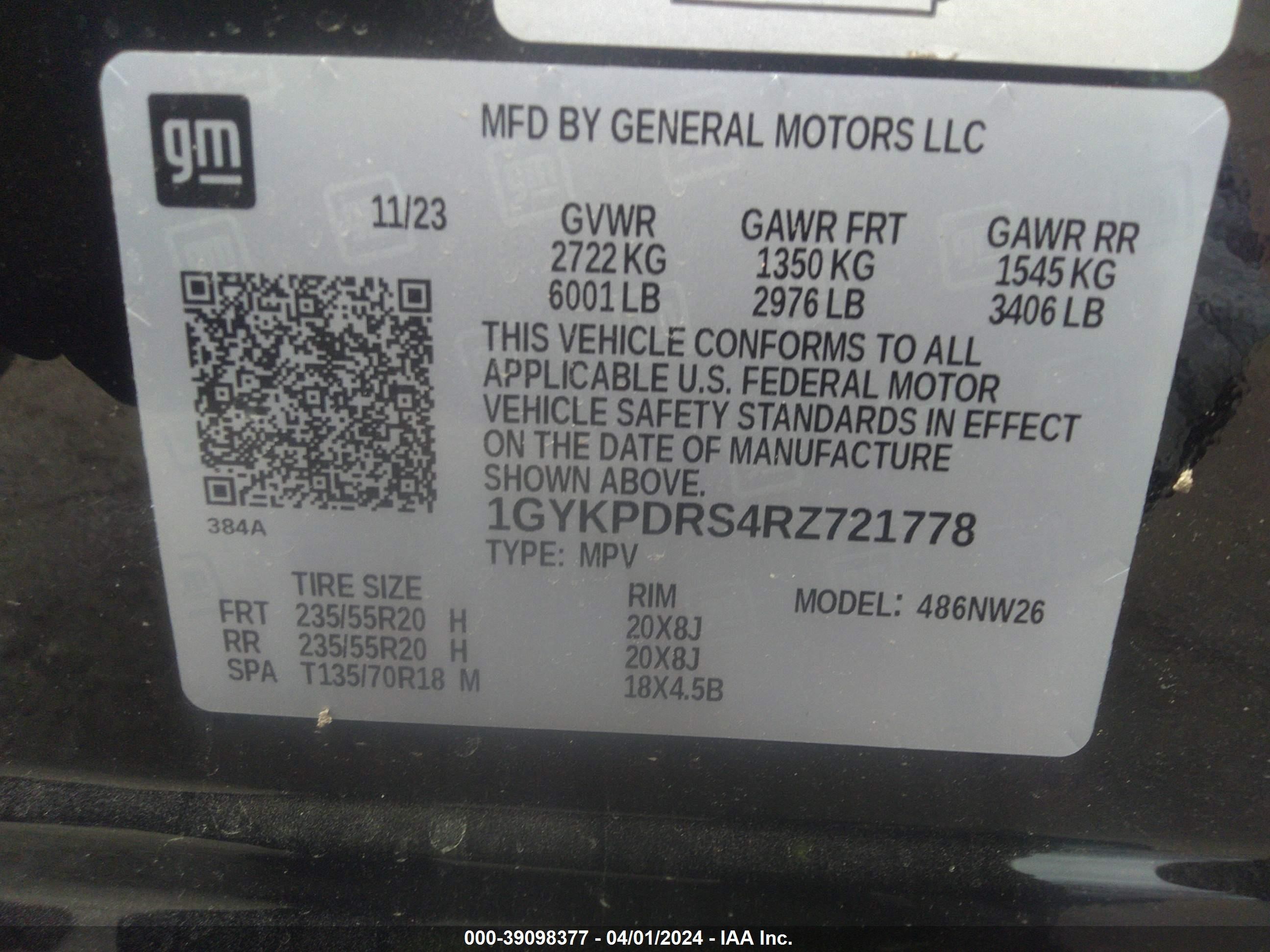 Photo 8 VIN: 1GYKPDRS4RZ721778 - CADILLAC XT6 