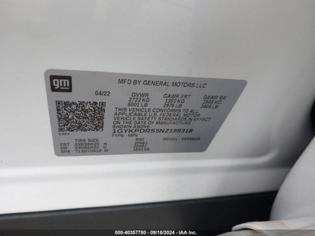 Photo 8 VIN: 1GYKPDRS5NZ159318 - CADILLAC XT6 