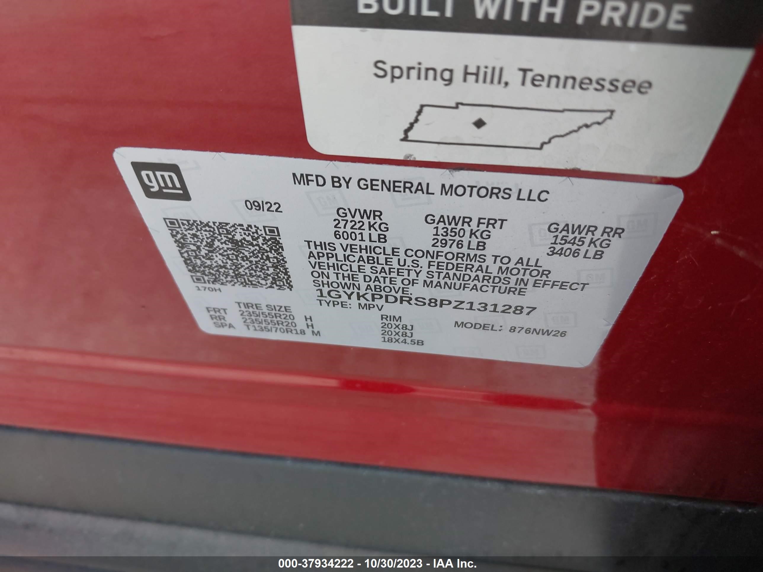 Photo 8 VIN: 1GYKPDRS8PZ131287 - CADILLAC XT6 