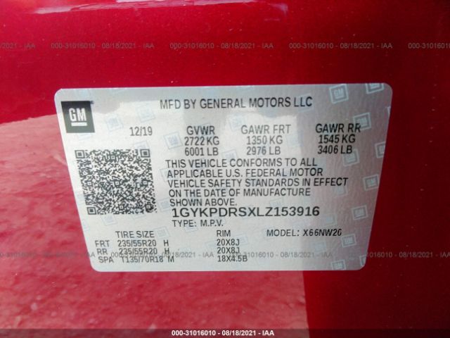 Photo 8 VIN: 1GYKPDRSXLZ153916 - CADILLAC XT6 