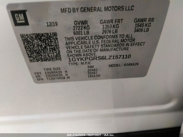 Photo 8 VIN: 1GYKPGRS6LZ157110 - CADILLAC XT6 