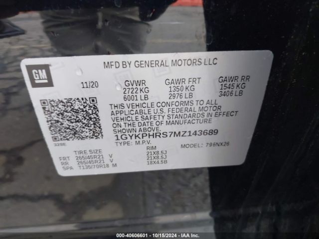 Photo 8 VIN: 1GYKPHRS7MZ143689 - CADILLAC XT6 