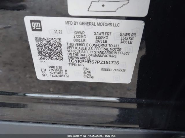 Photo 8 VIN: 1GYKPHRS7PZ151716 - CADILLAC XT6 